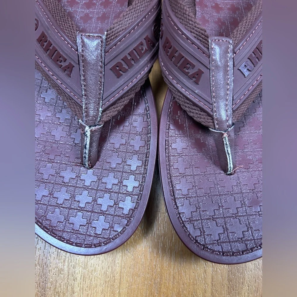 Rhea Men's Casual Wine color Flip-Flops Vepo Sandals‎ Burgundy Size 8